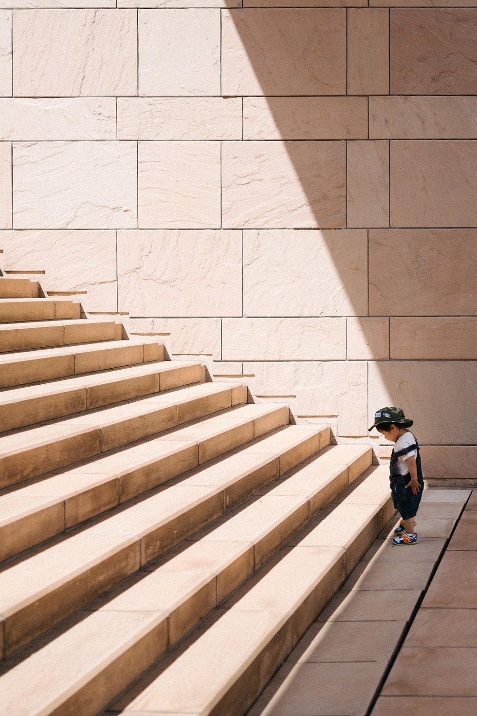 child trying the stairs