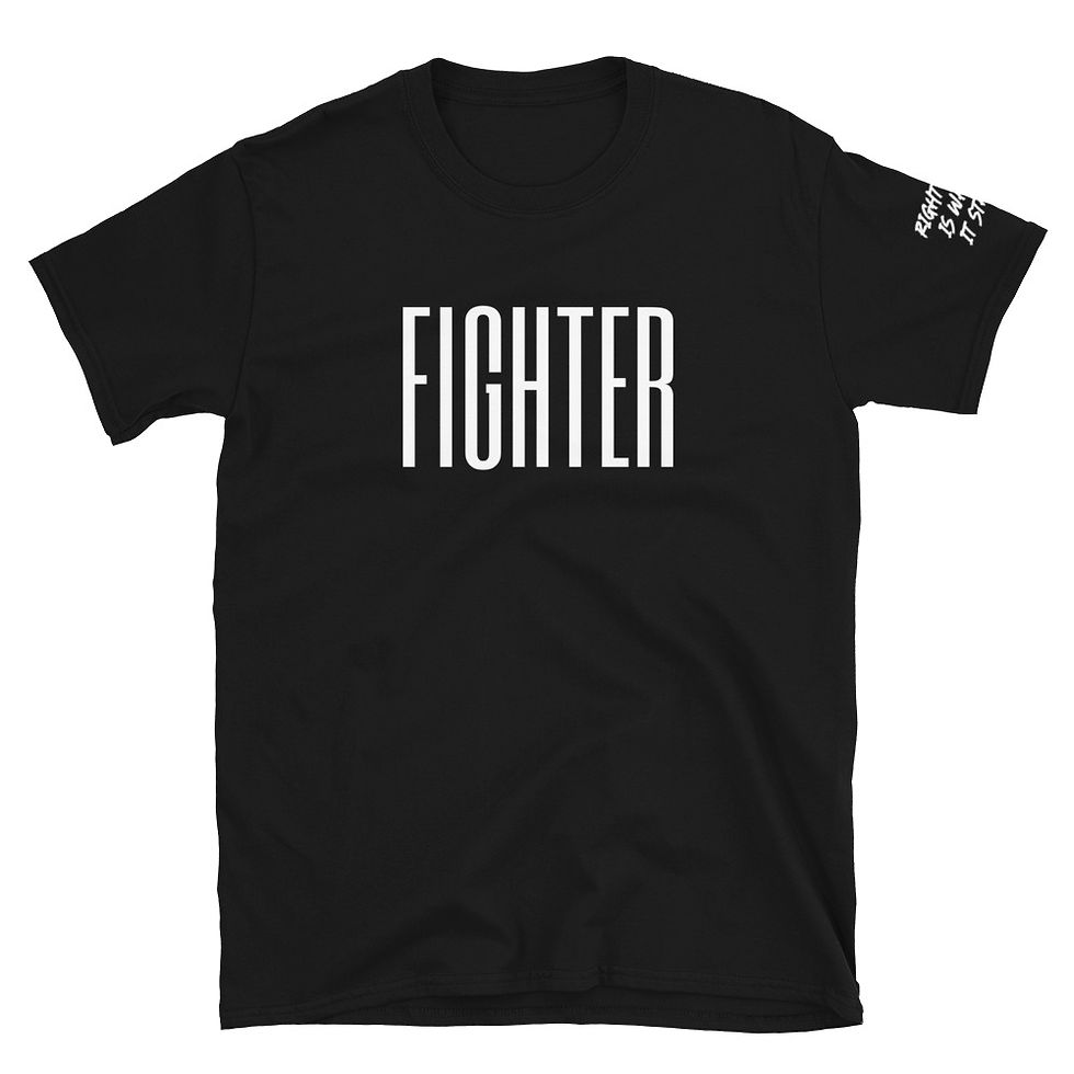 Thumbnail: Short-Sleeve Unisex T-Shirt Fighter Slogan Black Only
