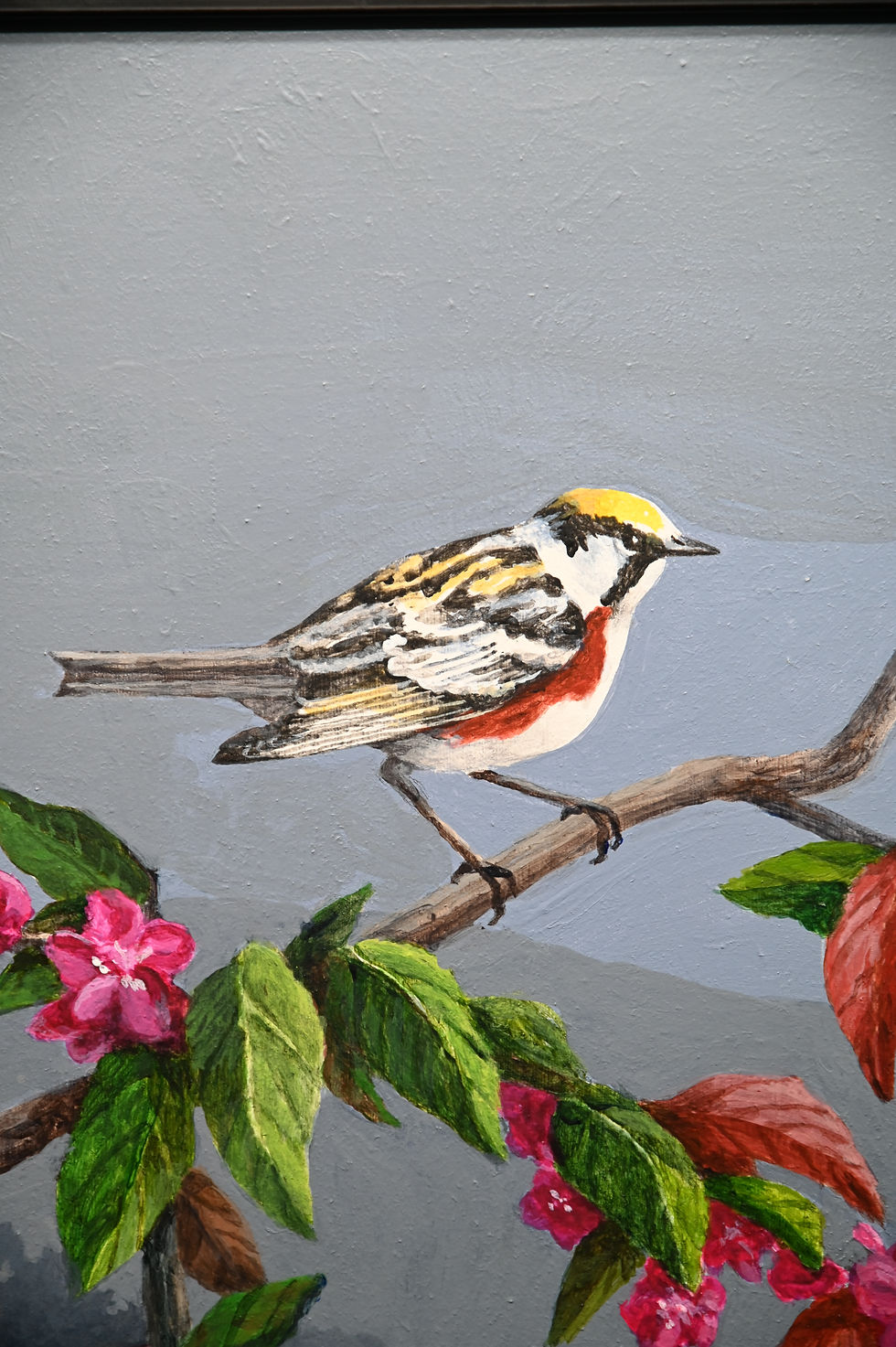 Thumbnail: Chestnut Sided Warbles Painting by Phillip Wynveen