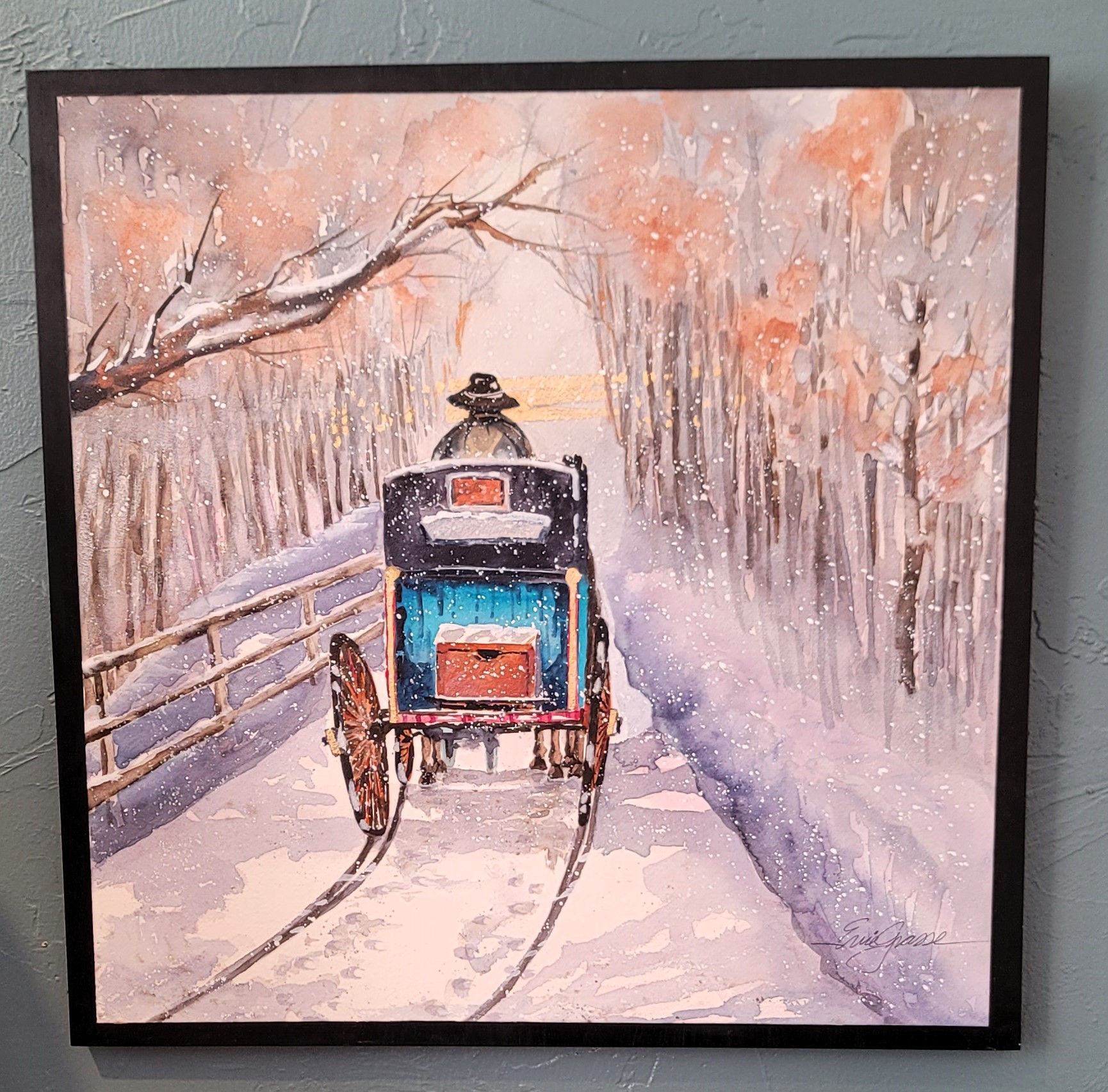 "Coachman" Watercolor Painting by artist Evie Grasse
