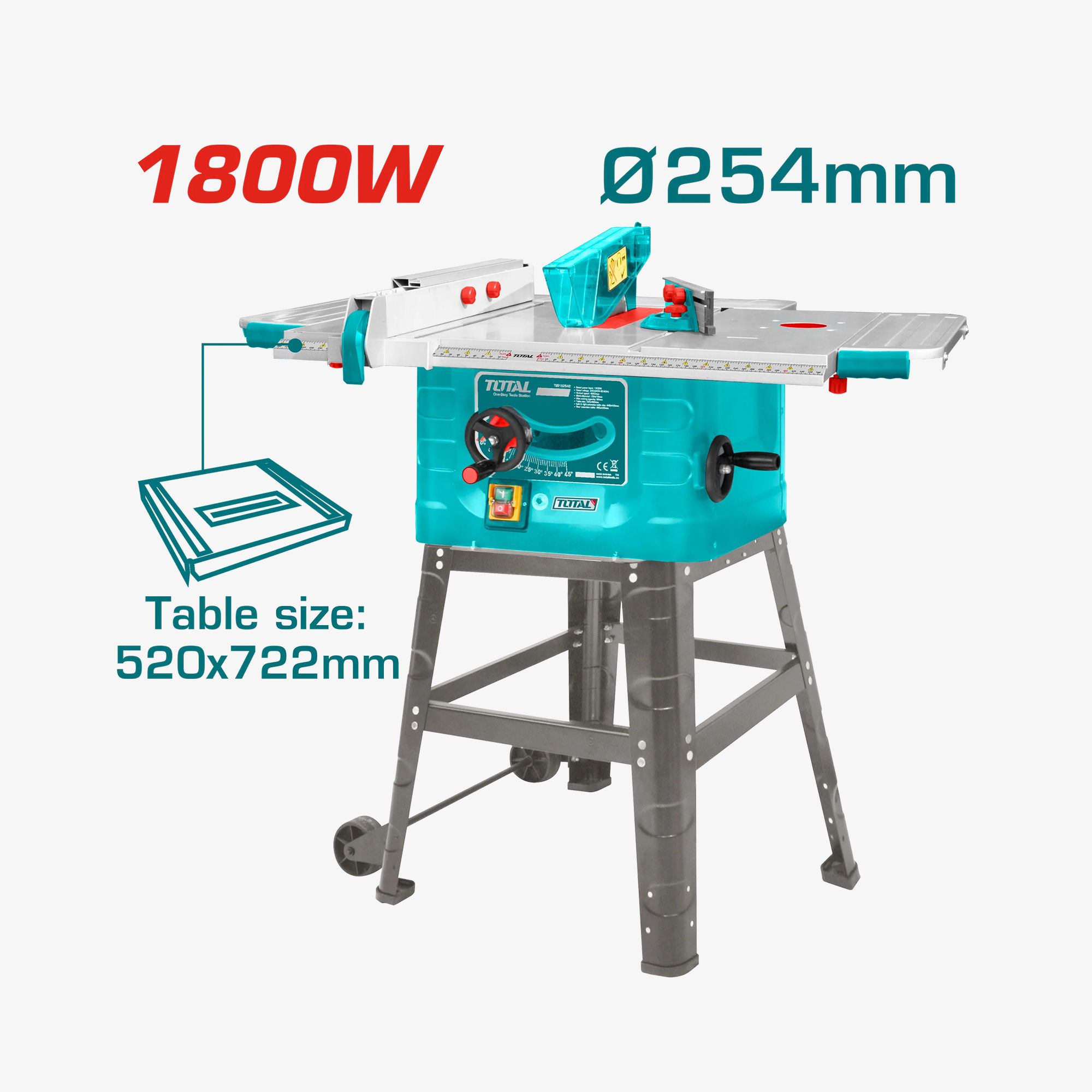 TOTAL Table Saw 1800W (TS51825428)