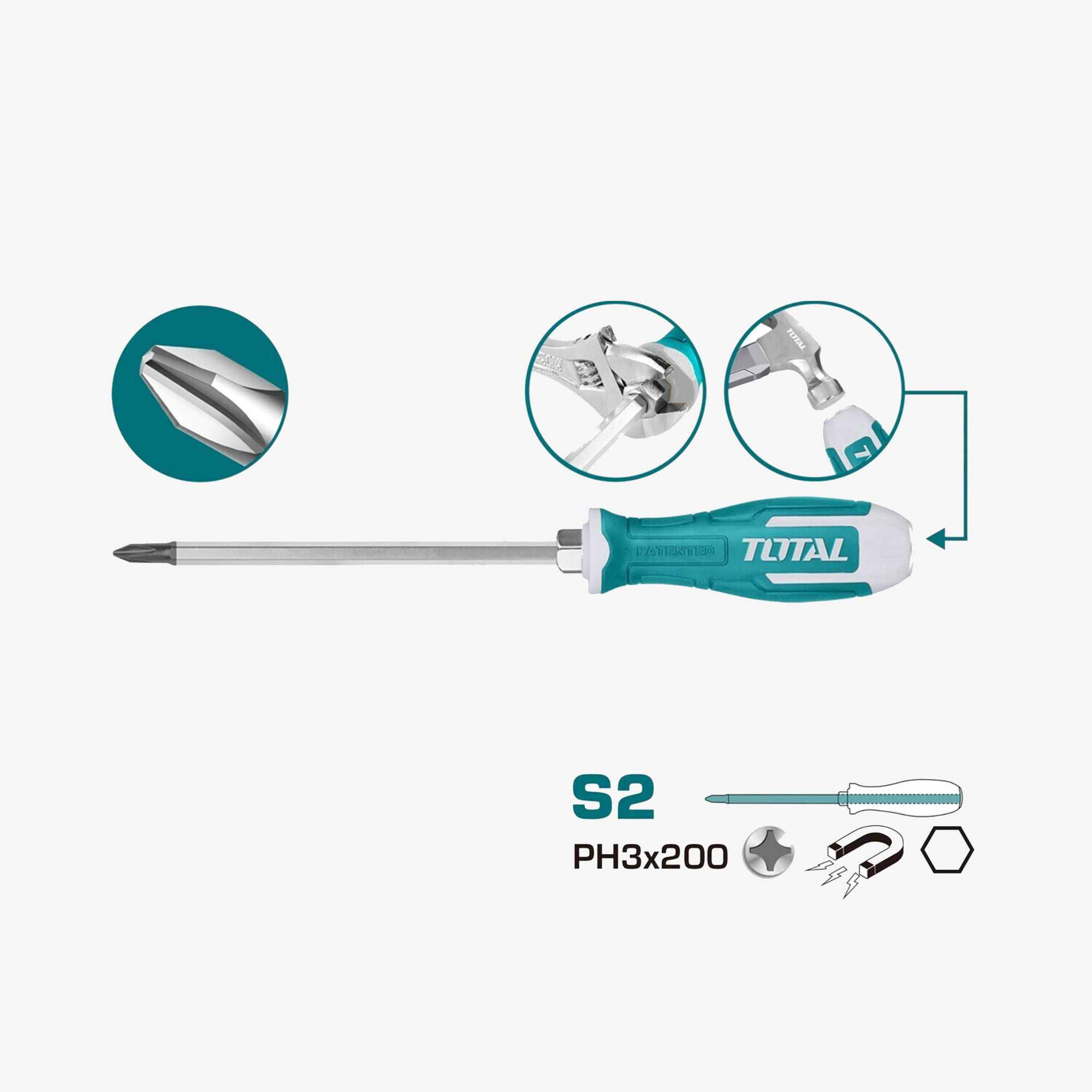 TOTAL Phillips “Go-Through” Screwdriver – THTGTSPH3150