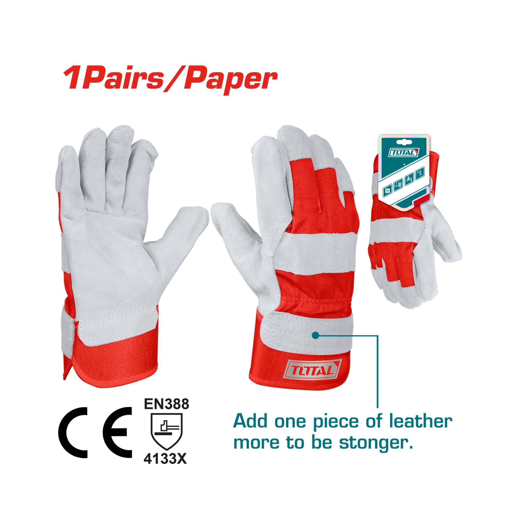 Jadever Leather Gloves 10.5" (TSP14101)
