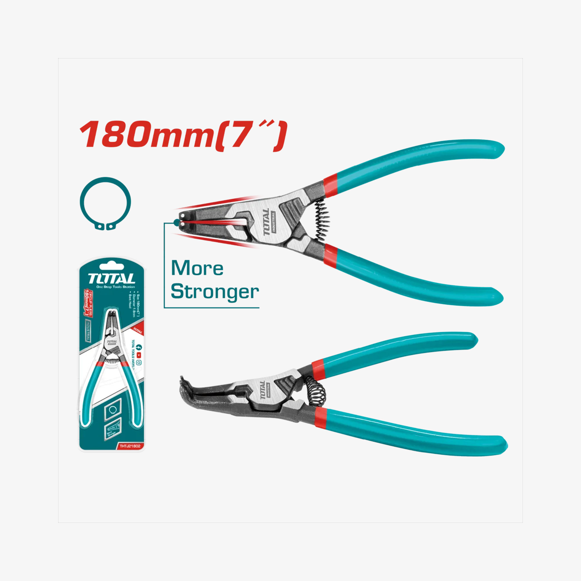 TOTAL Circlip Pliers 7" / 180mm (THTJ21802)