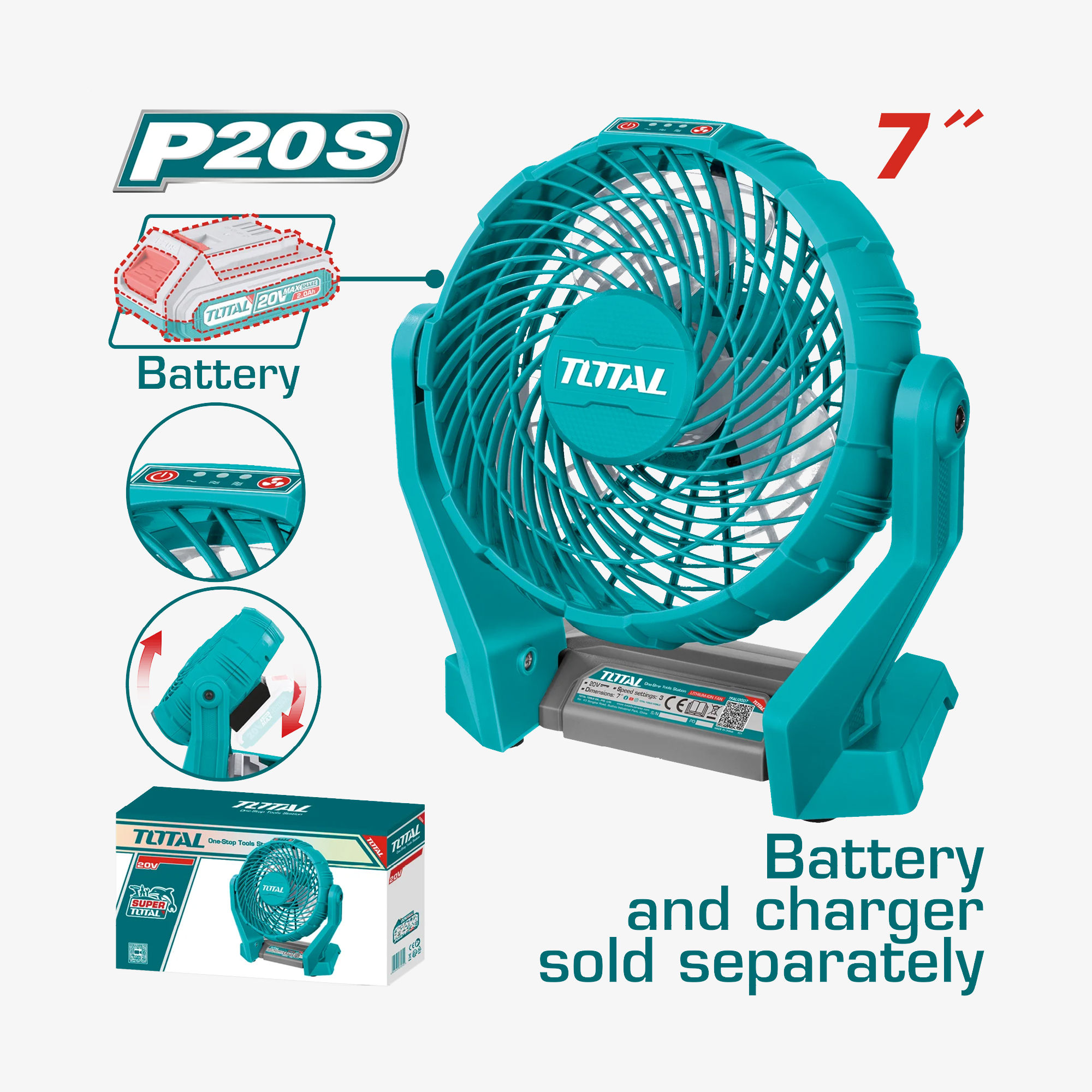 TOTAL Li-ion Fan 20V (TFALI2007)