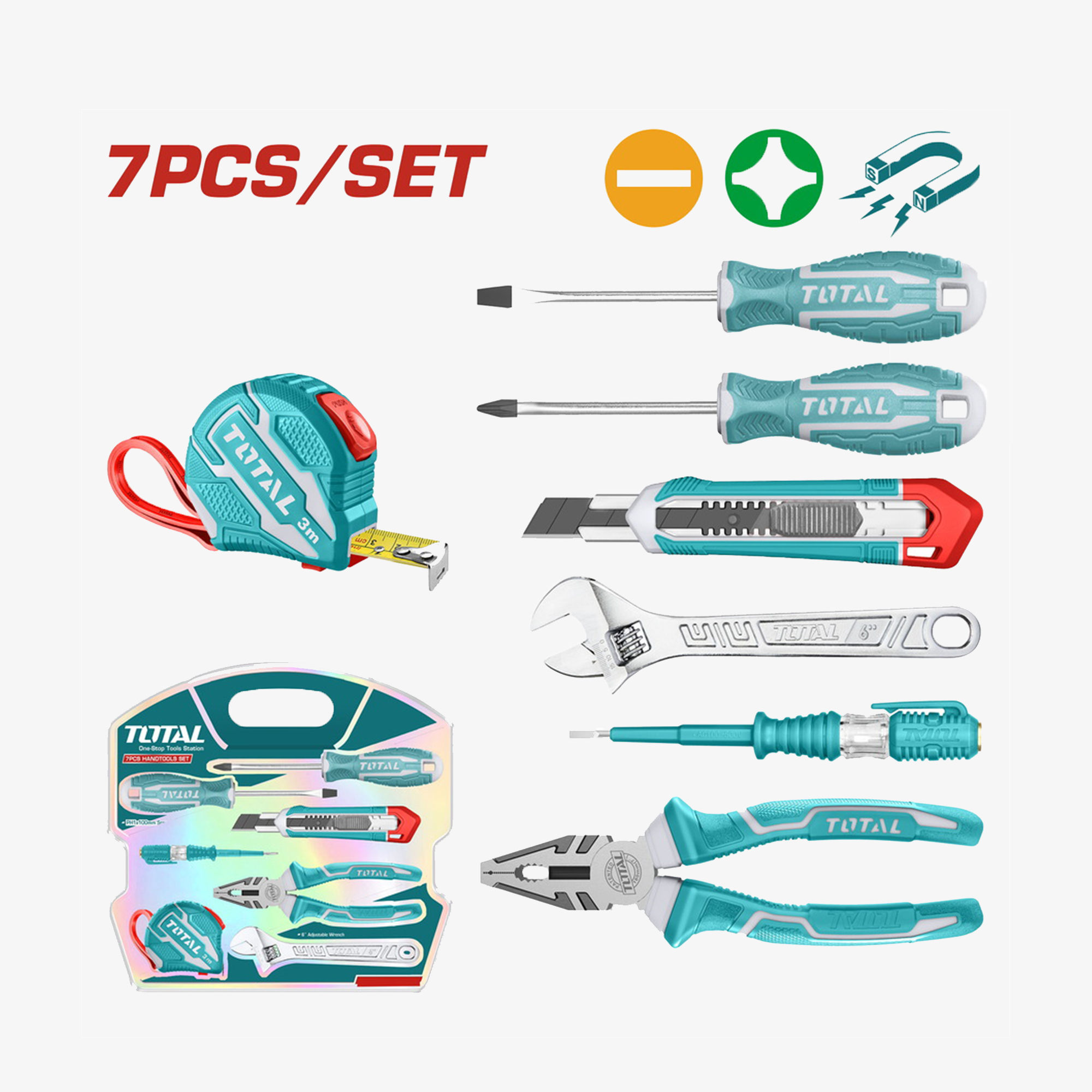 TOTAL 7 Pcs Handtools Set (THKTHP90076)