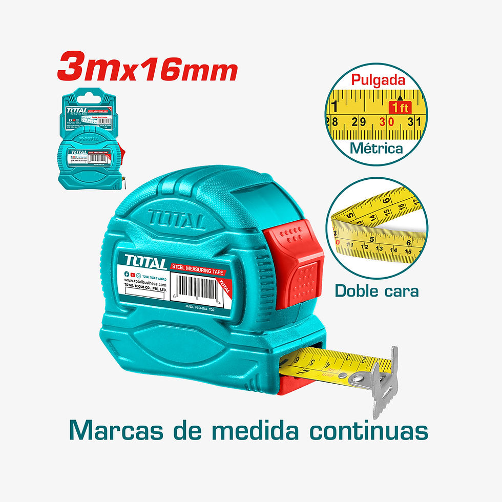 TOTAL Steel measuring tape 3m X 16mm (TMT34316)