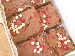 white choc chip raspberry brownies