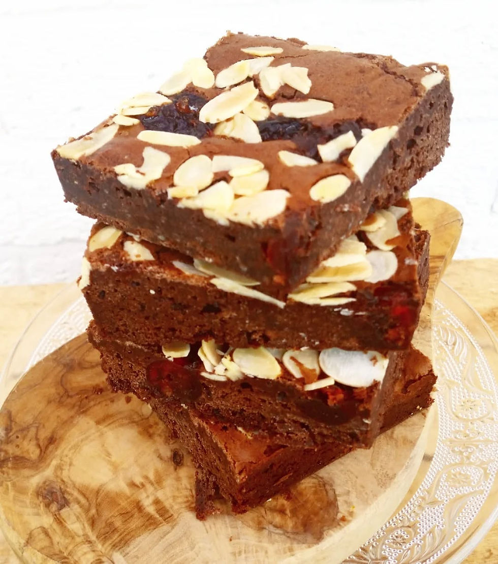 cherry almond brownies