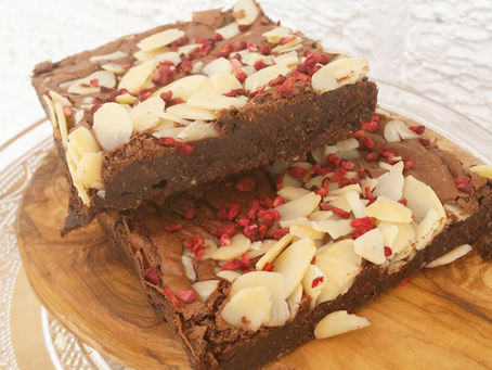 almond raspberry brownies