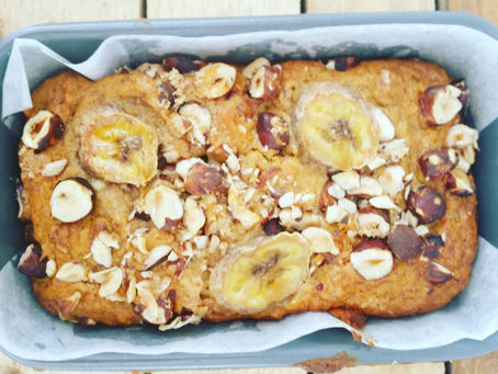 banana hazelnut loaf cake
