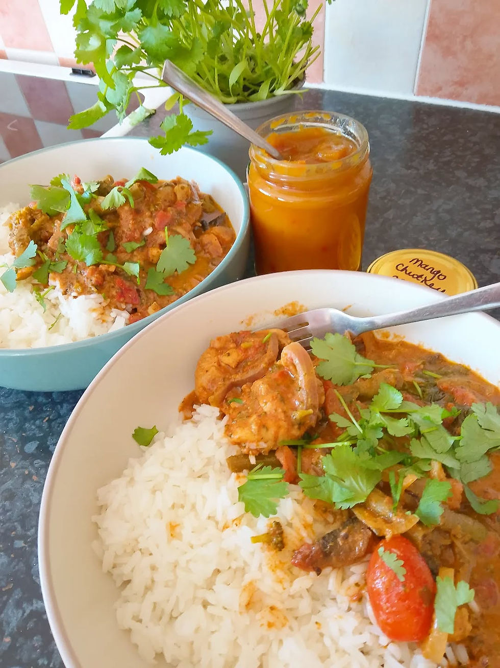 big batch random chicken curry