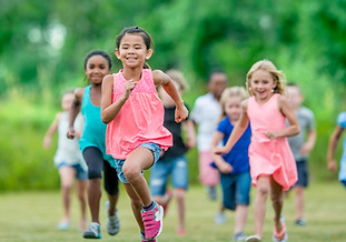 Children Running Outdoors