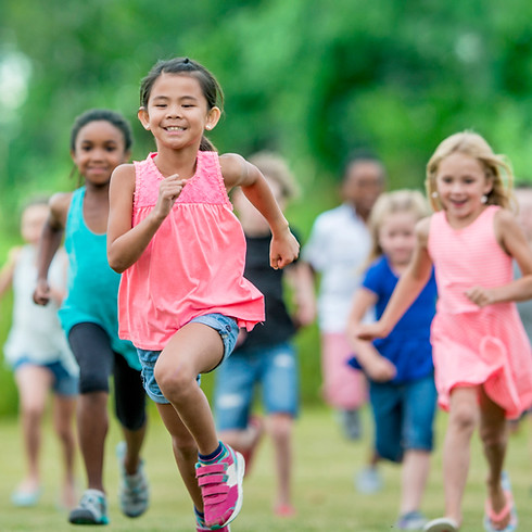 Children Running Outdoors