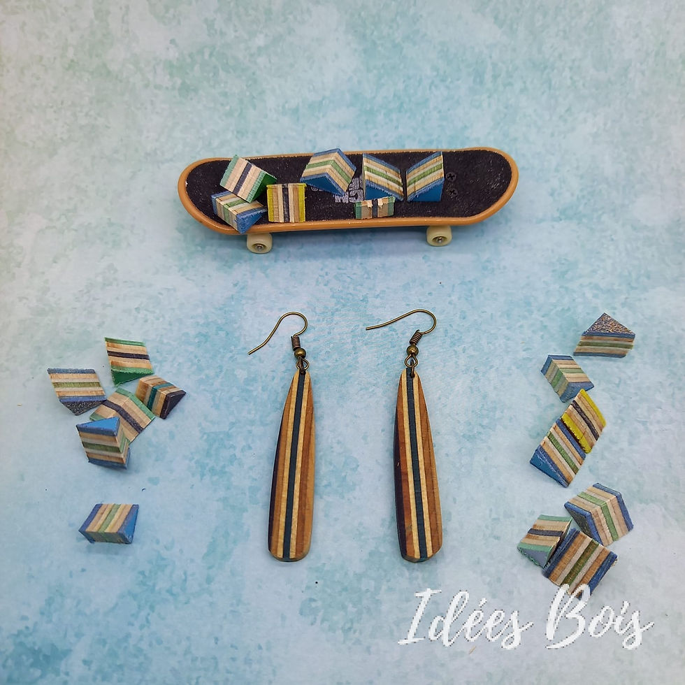 Miniature : Boucles d'oreilles en Skate violet