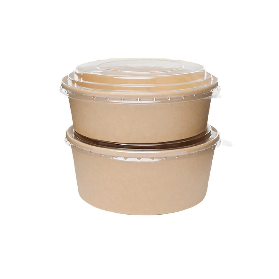 Salad Bowl 32 oz Kraft paper Bowl and PP Lid
