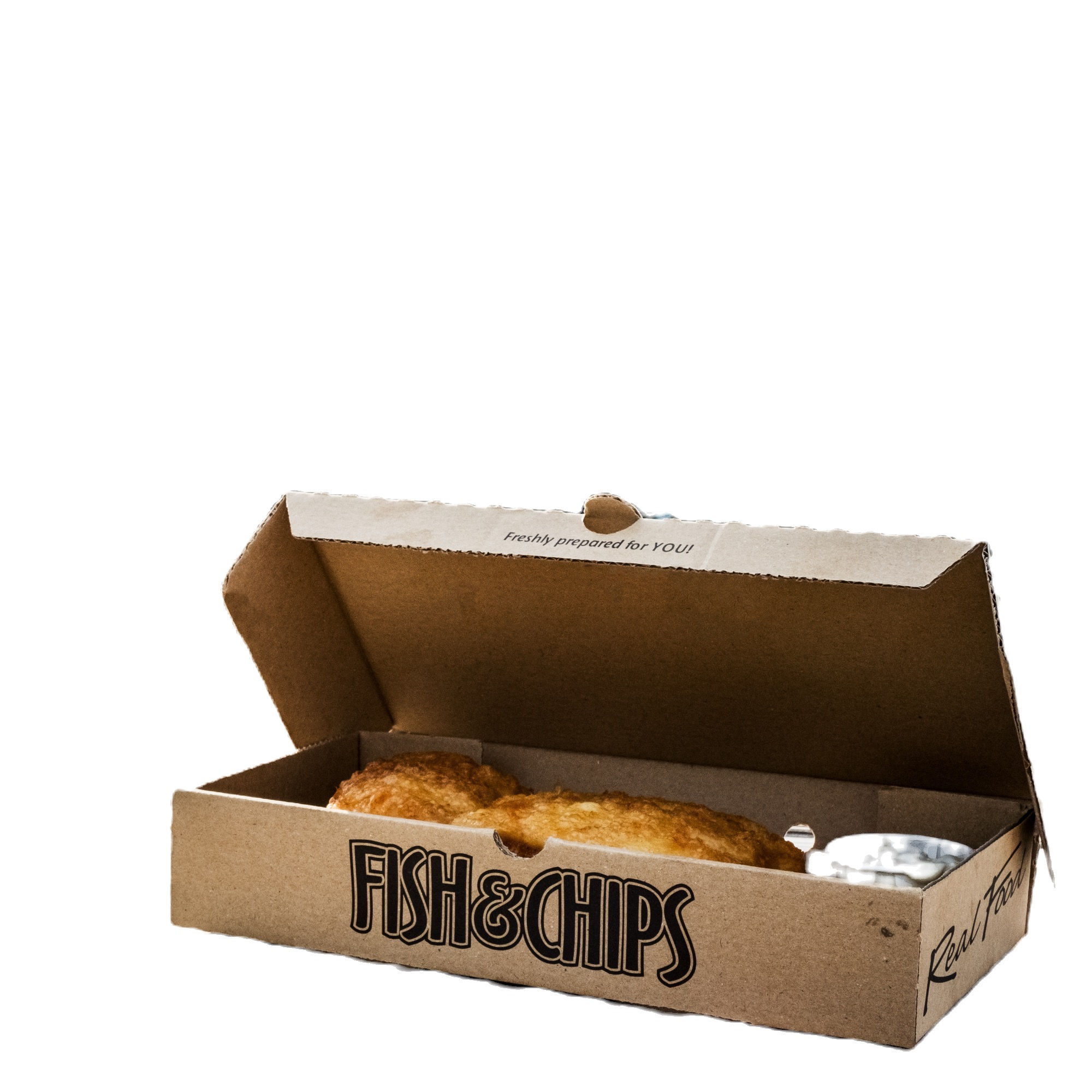 Printed Brown Fish and Chips Box-Large