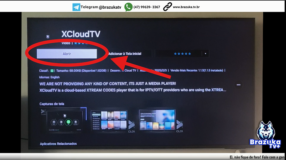 App Xcloud na Smart TV Samsung