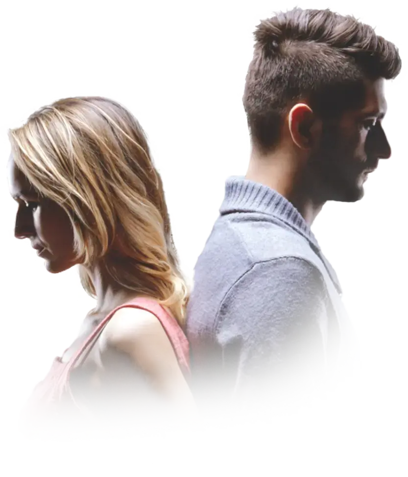 casal de costas um para o outro