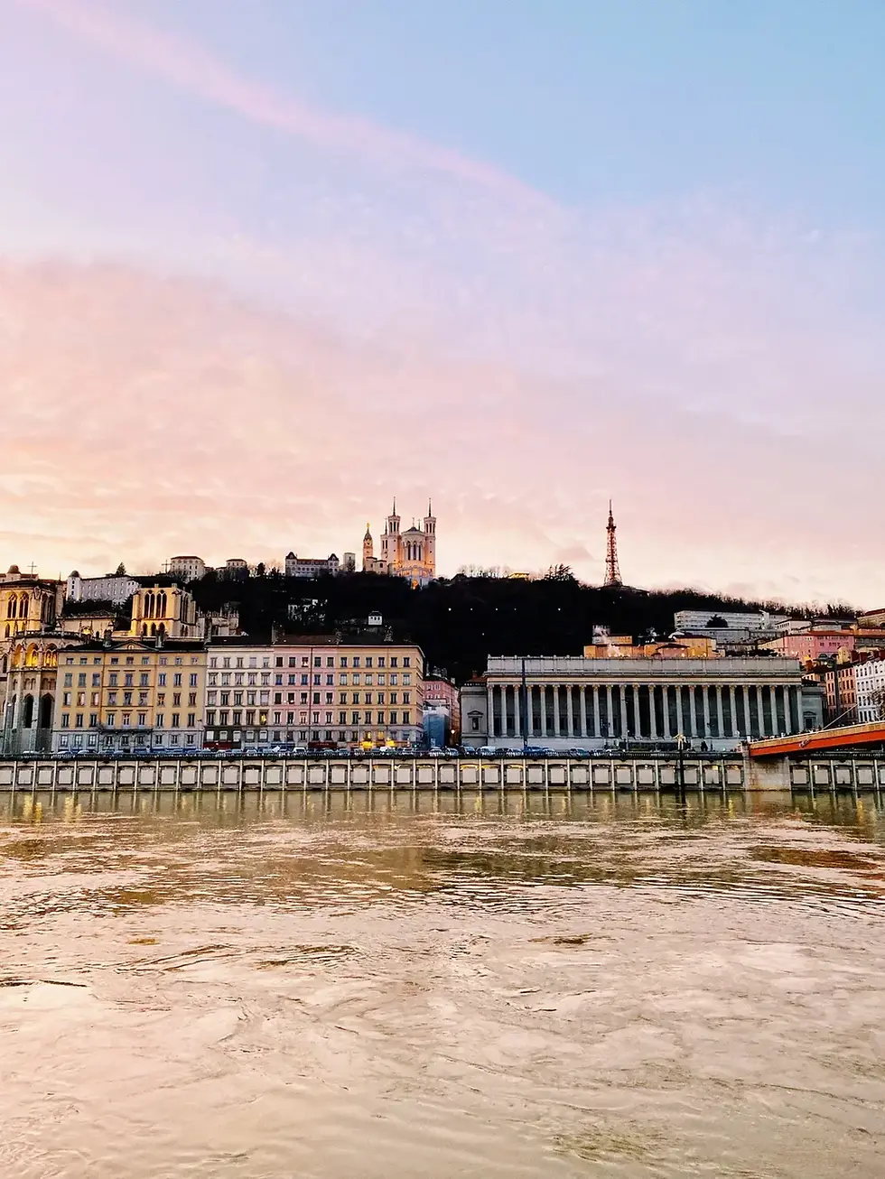 Louer un appartement à Lyon : vue sur la colline de Fourvière et les quais de Saône.