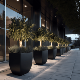 Créez une ambiance envoûtante avec des éclairages et des plantes pour vos grands pots métalliques