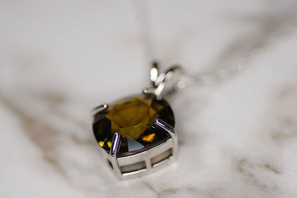 Thumbnail: Certified 15.01 Carat Tourmaline Necklace in 925 Sterling Silver