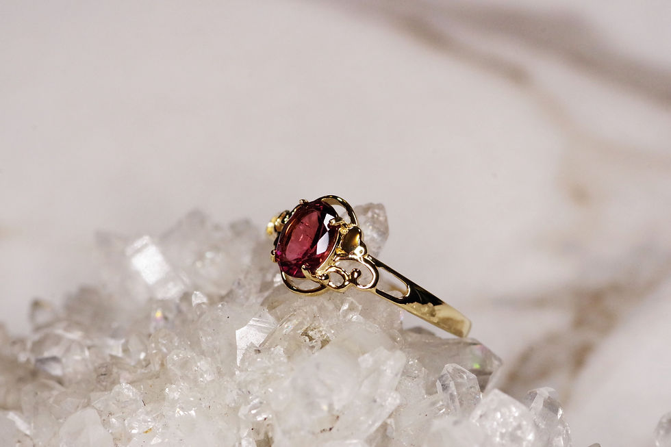 Thumbnail: 0.82 Carat Natural Tourmaline Ring in 14k Yellow Gold
