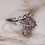 Thumbnail: Certified 4.23 Carat Color Change Pink Sapphire Ring in 14k White Gold