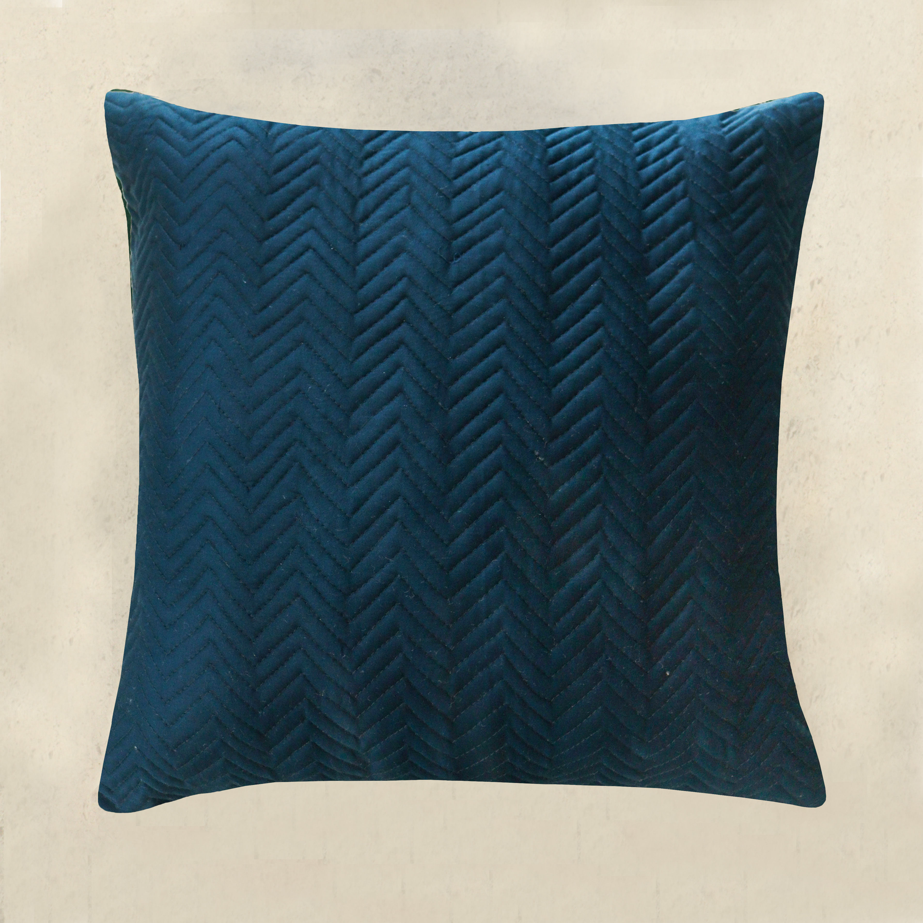 Blue Quilted Line Pattern Cushion