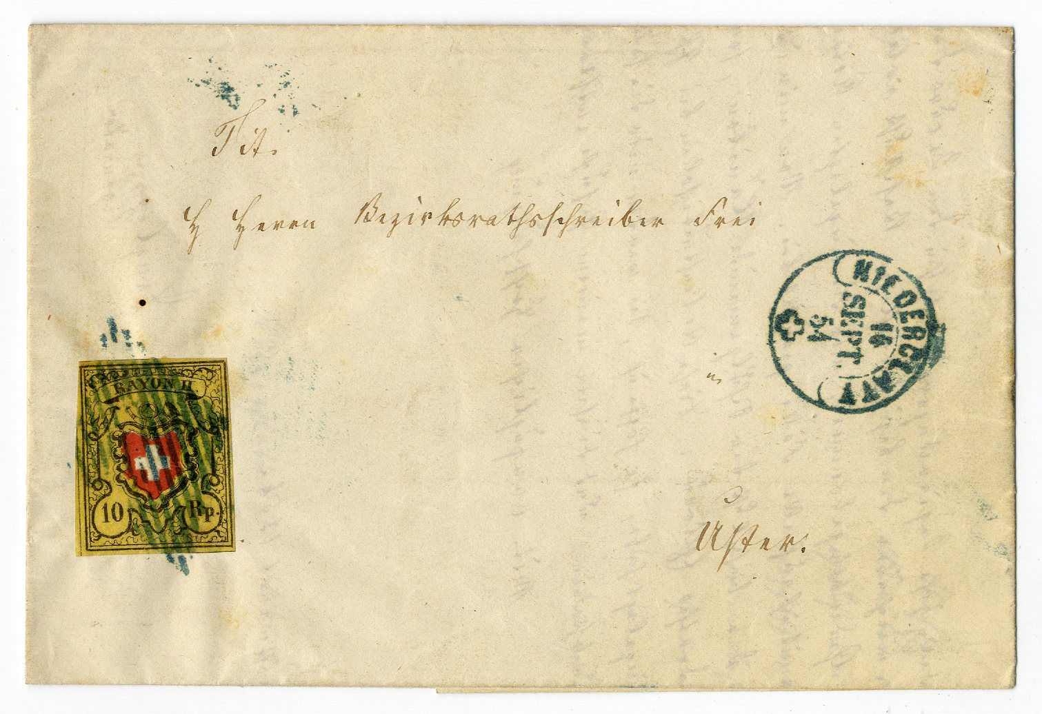 Sehr schöne Rayon II auf Beleg