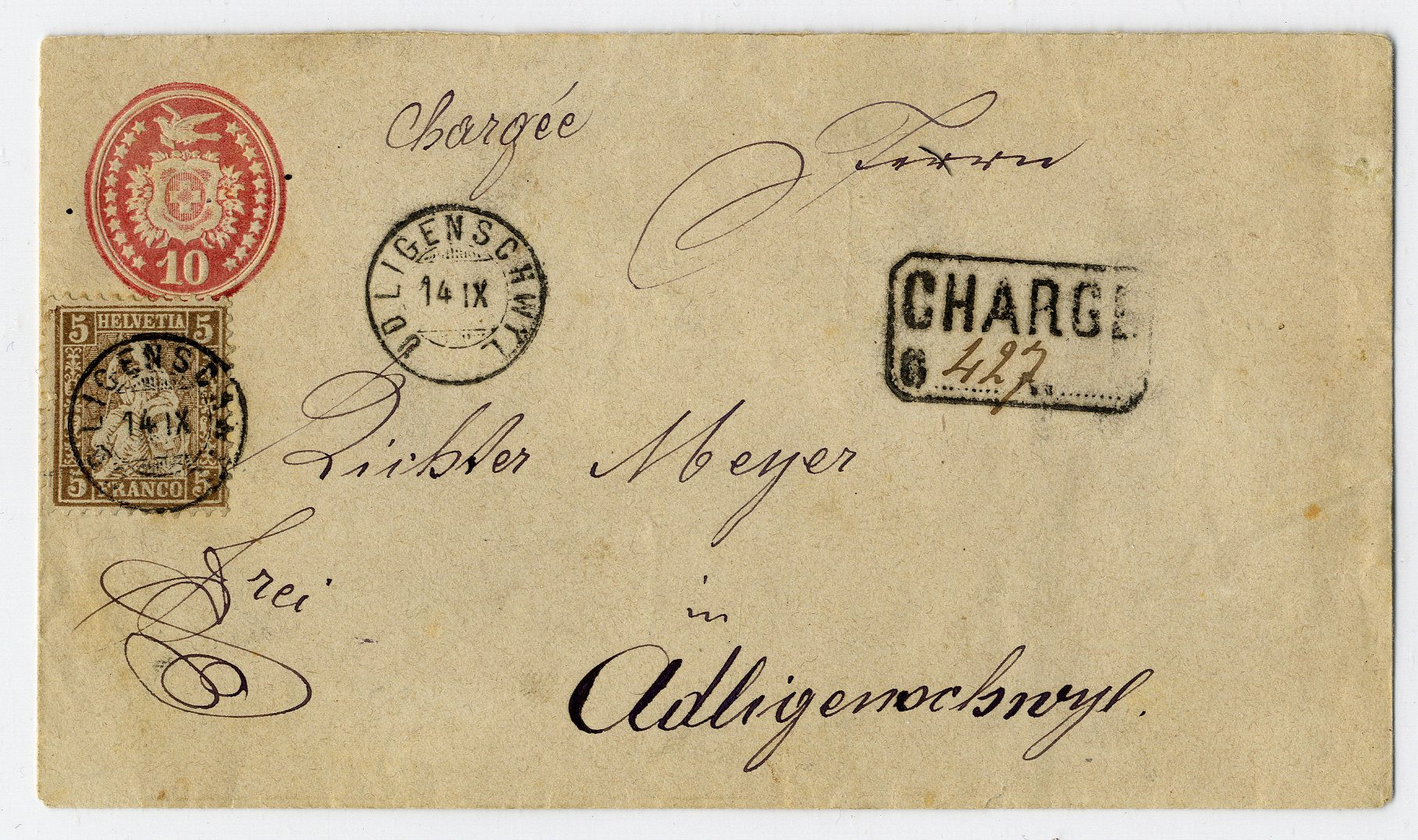 Einschreibebrief von Udligenschwyl