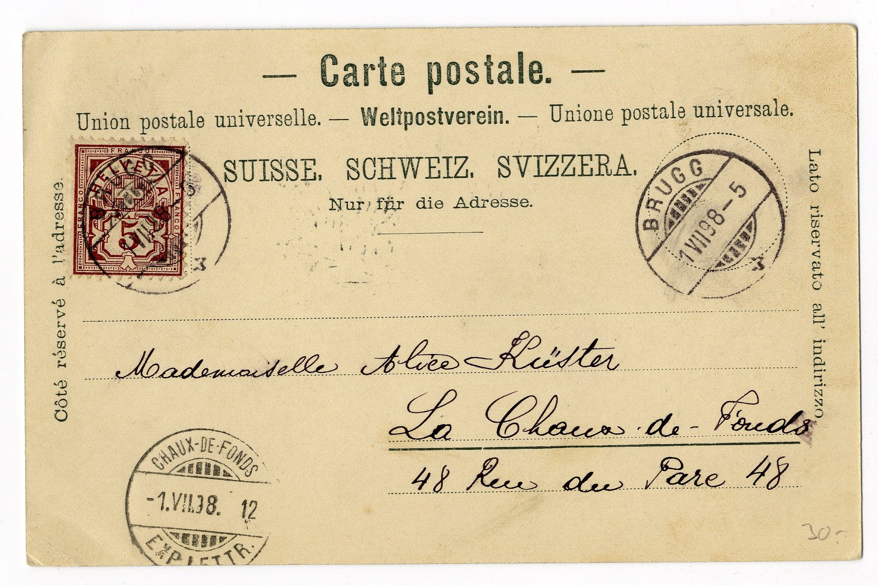 Ansichts-Postkarte von Brugg AG