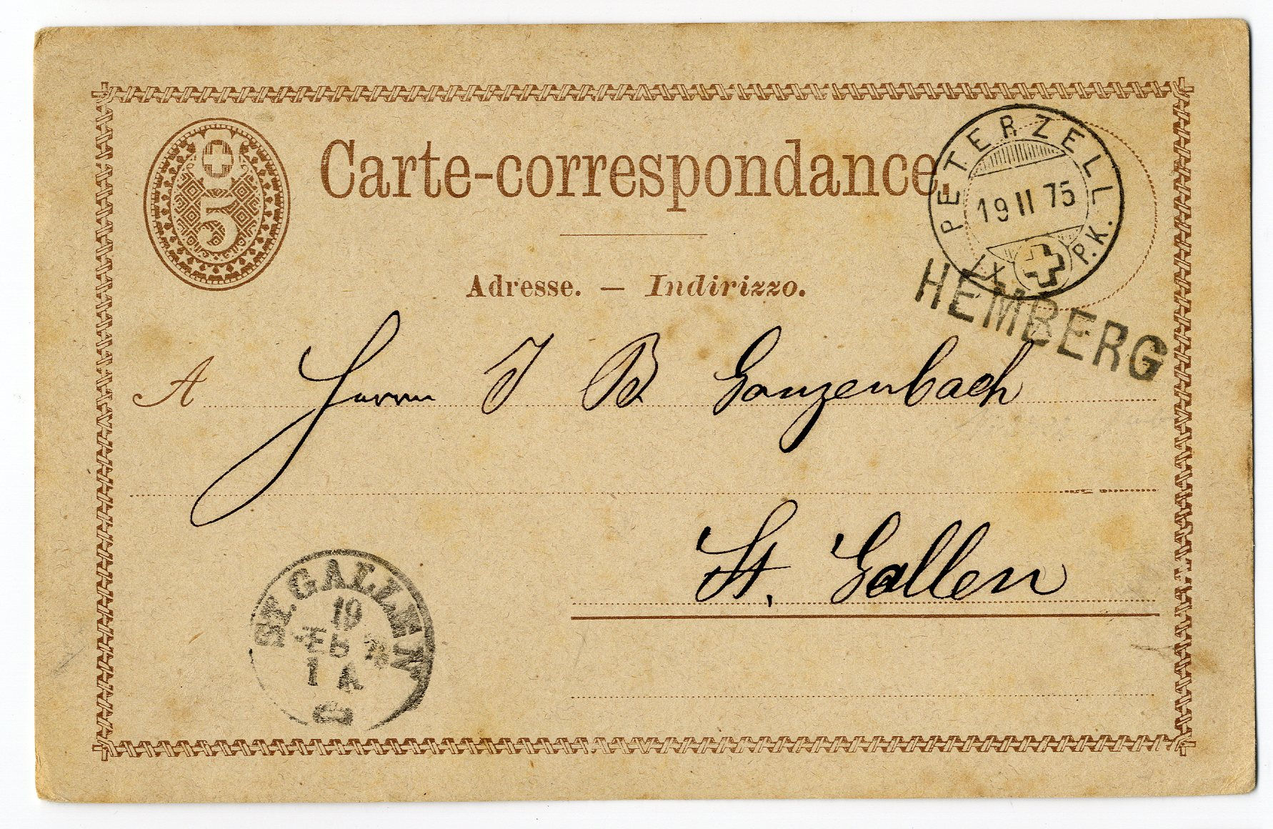 Stabstempel von Hemberg SG