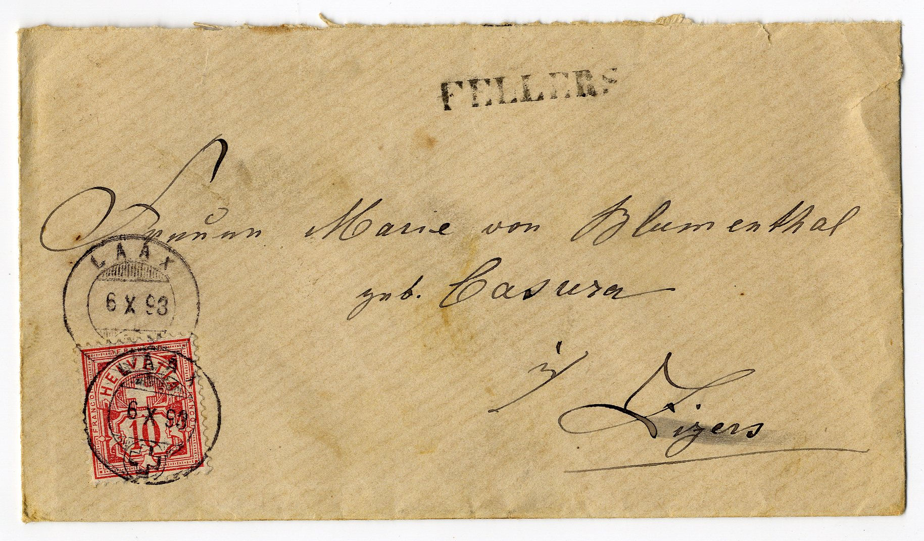 Brief von Fellers nach Zizers.