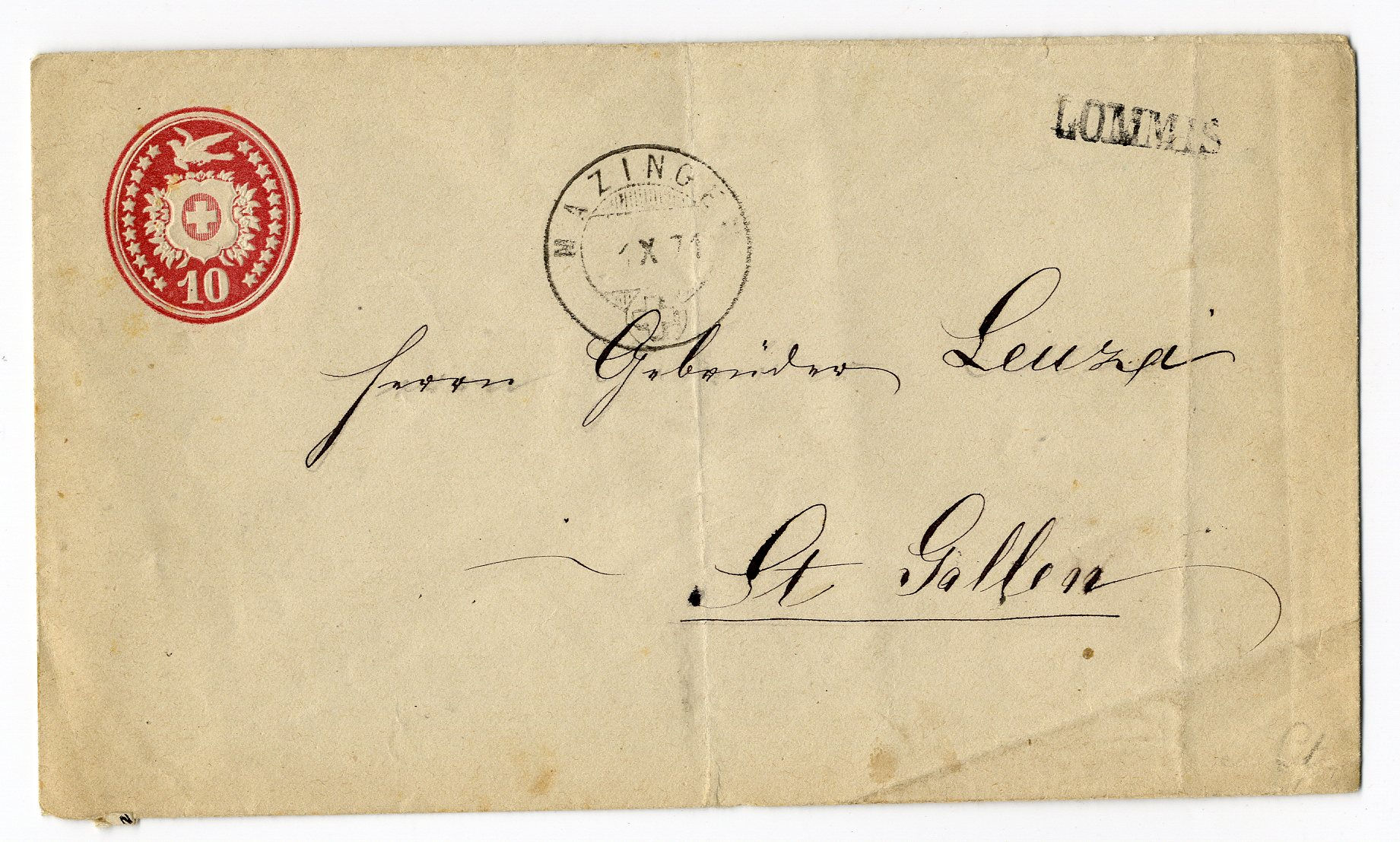 Seltener Stabstempel von Lommis TG