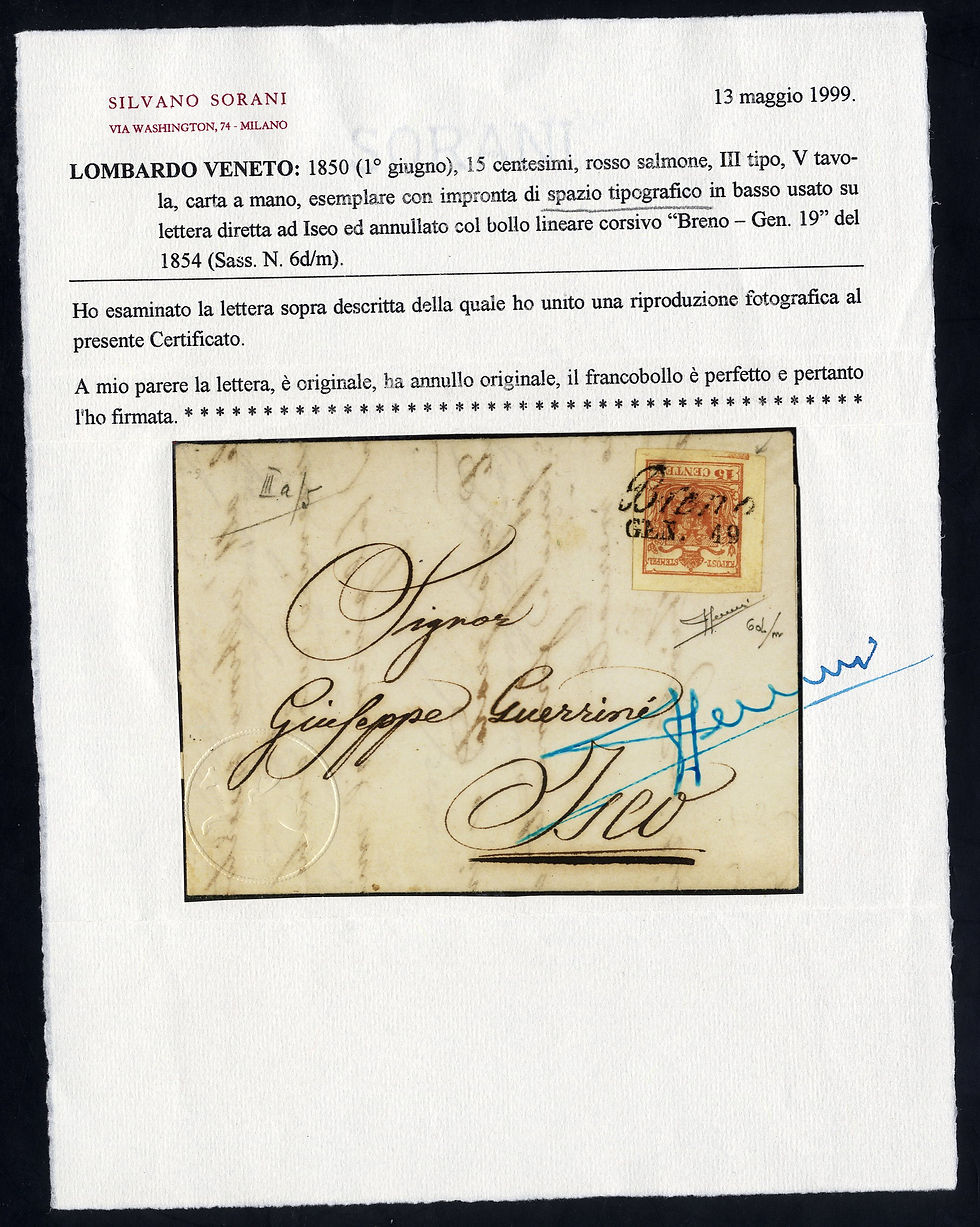 Miniature : Brief (mit Attesten) von Breno nach Iseo - Lettera da Breno ad Iseo