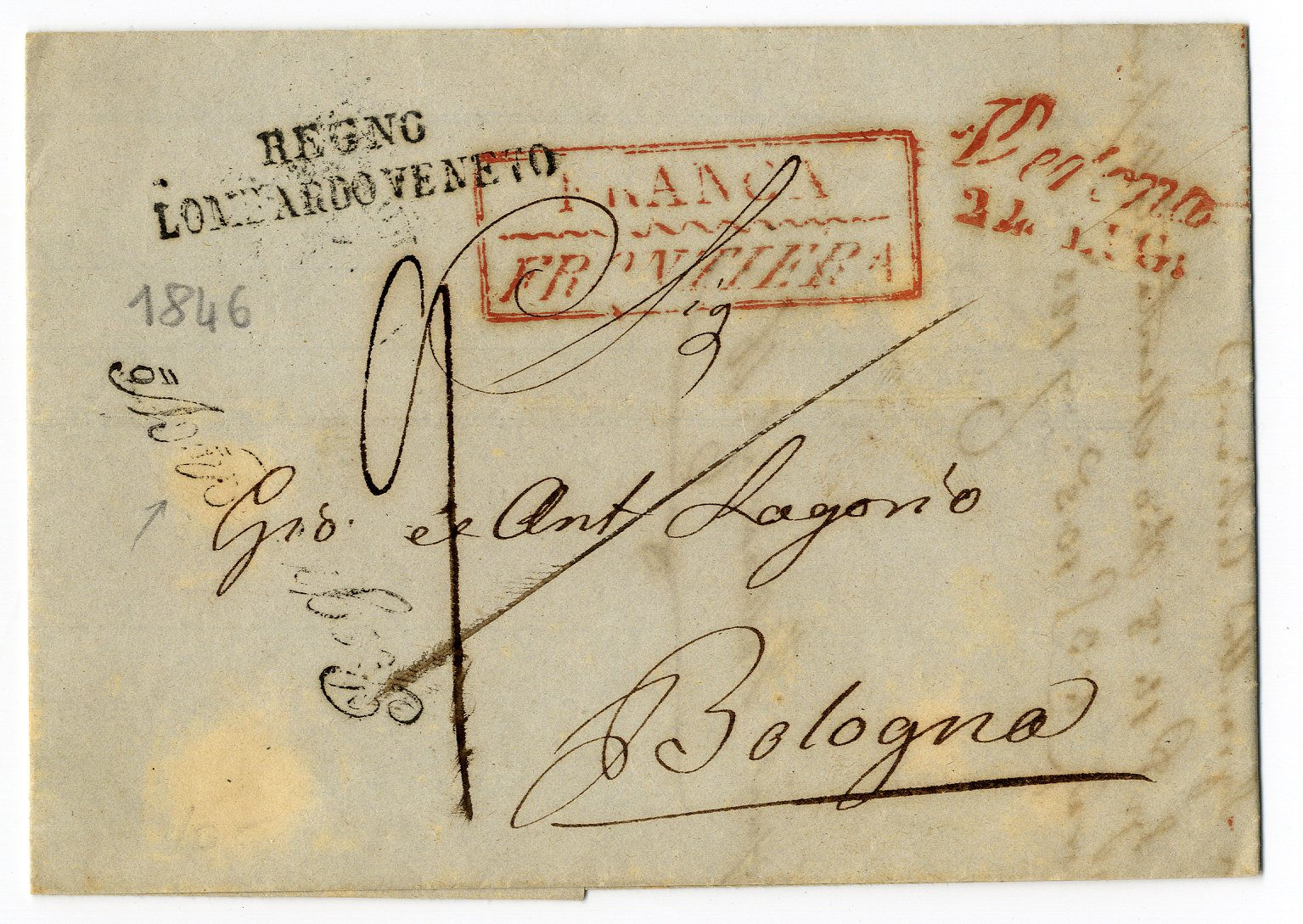 Brief Franca von Verona nach Bologna / Lettera Franca Verona - Bologna