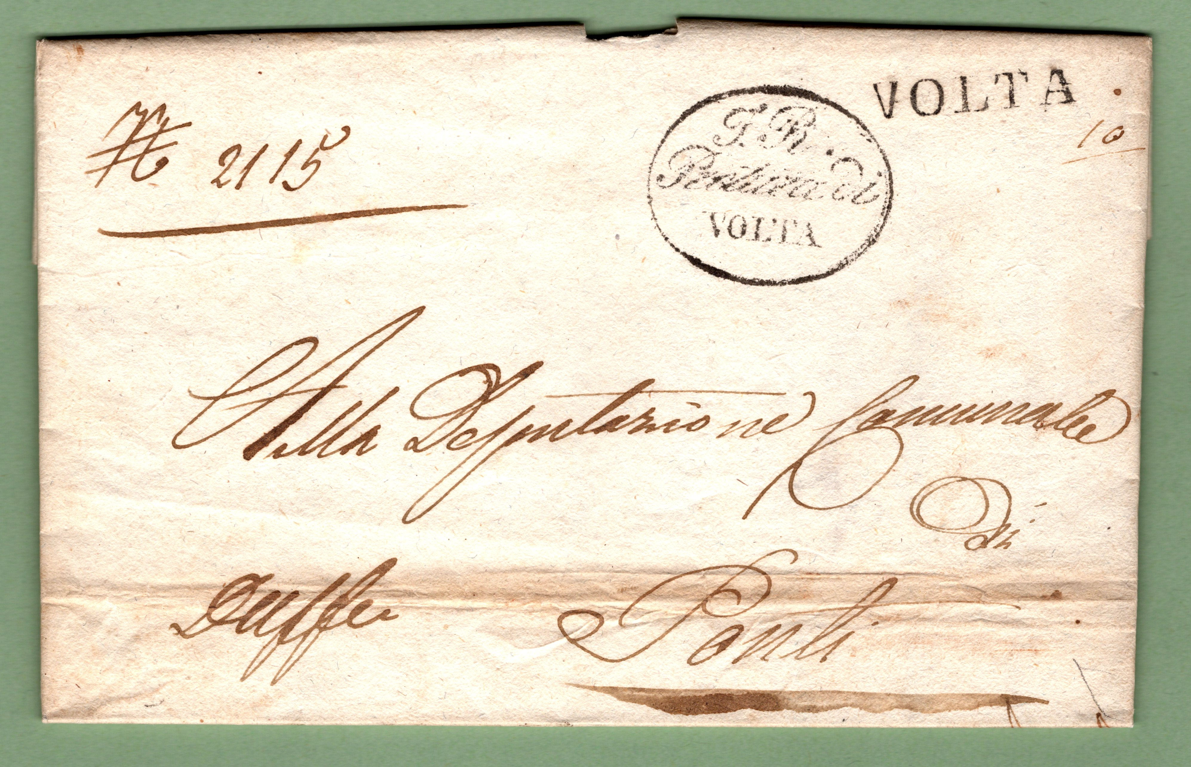 Amtsbrief von Volta (Mantua) nach Ponti (sul Mincio) 12Km