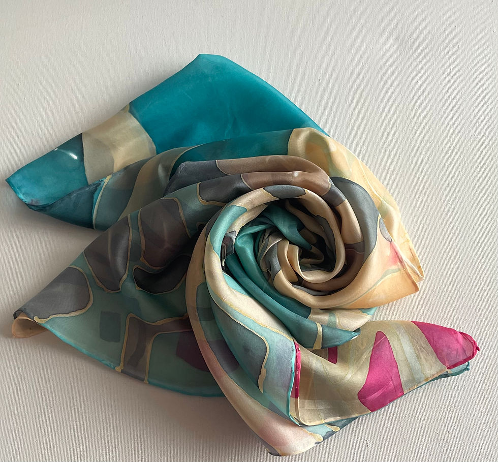 Thumbnail: Hand Painted Silk Scarf Safari 45x170cm