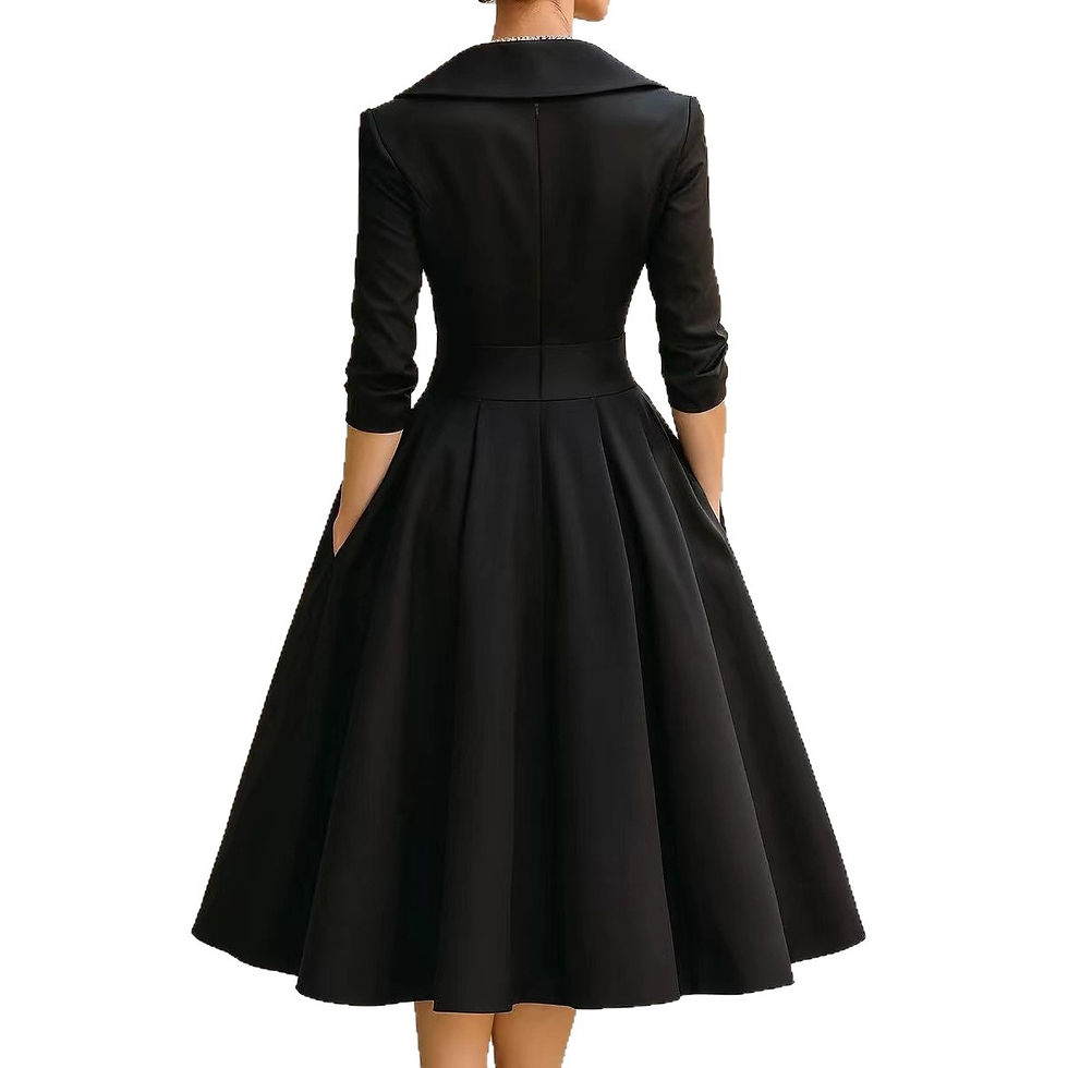 Miniatura: Vestido com Decote em V, Mangas Compridas