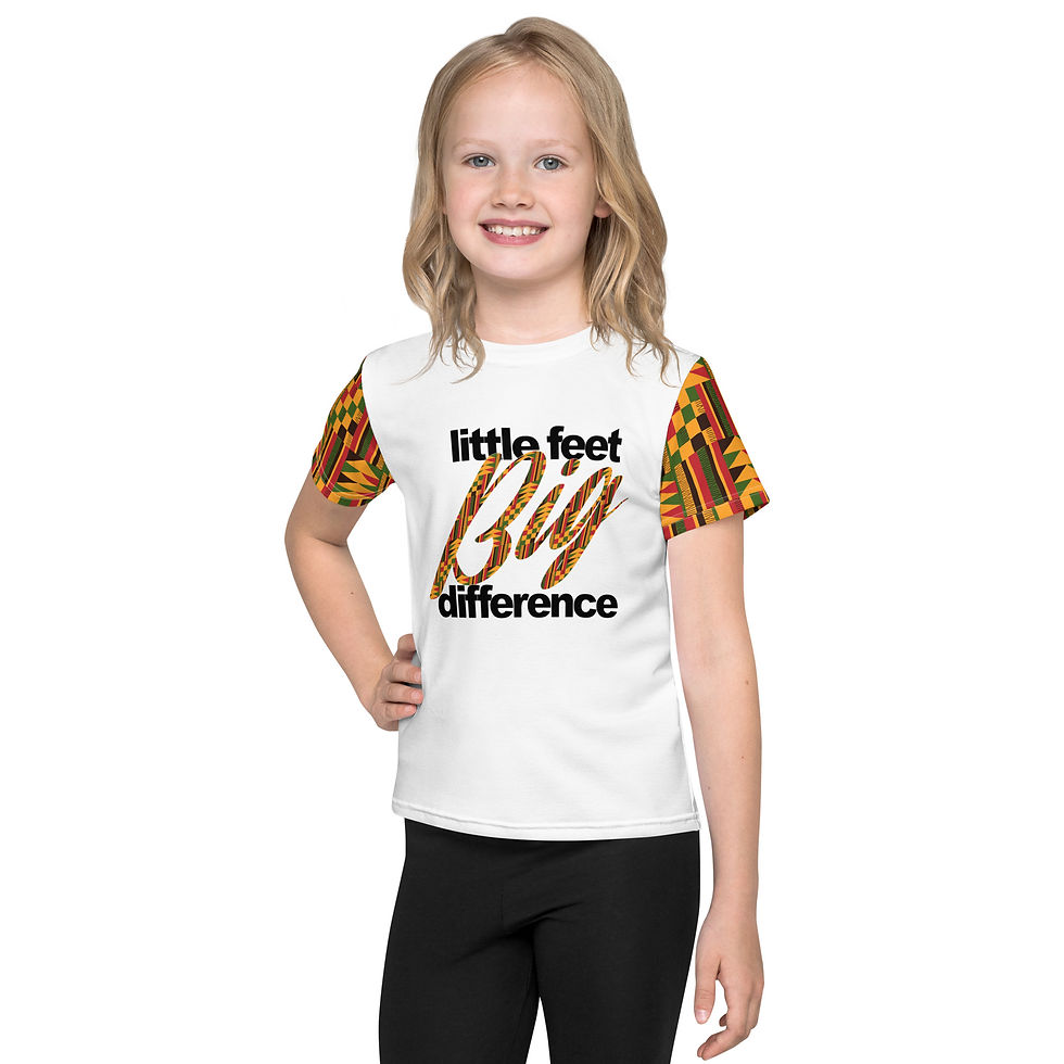 Thumbnail: Aninga Project - Kids "Kente" crew neck t-shirt  little feet 