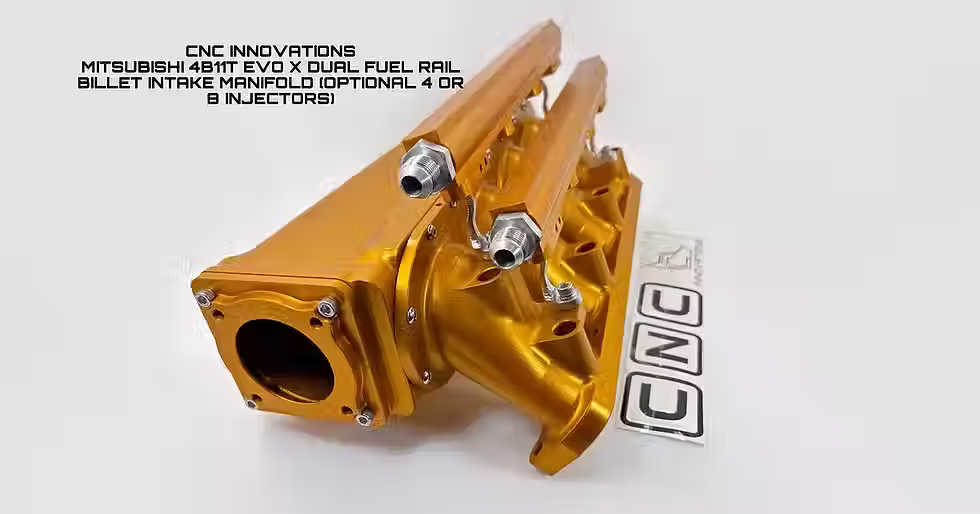 Thumbnail: CNC Innovation Evo 7/8/9 Billet Intake Manifold With 8 Injectors Fuel Rails
