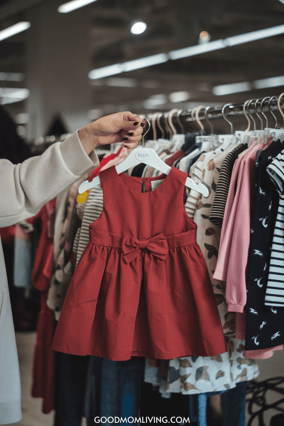 Parents checking soft and comfortable kidswear before buying for their child
