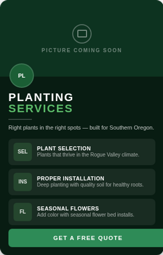 Planting and garden bed service in Medford, Oregon