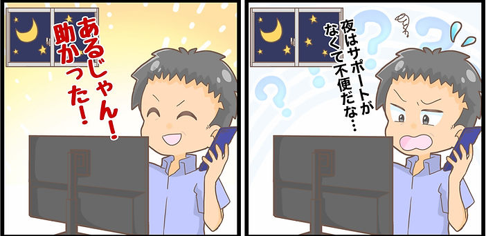 夜・サポートつながらない