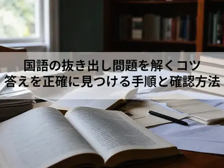 国語の抜き出し問題を解くコツ|答えを正確に見つける手順と確認方法