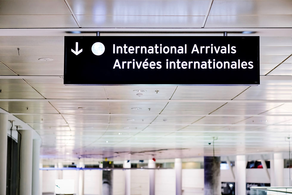 International Arrivals sign