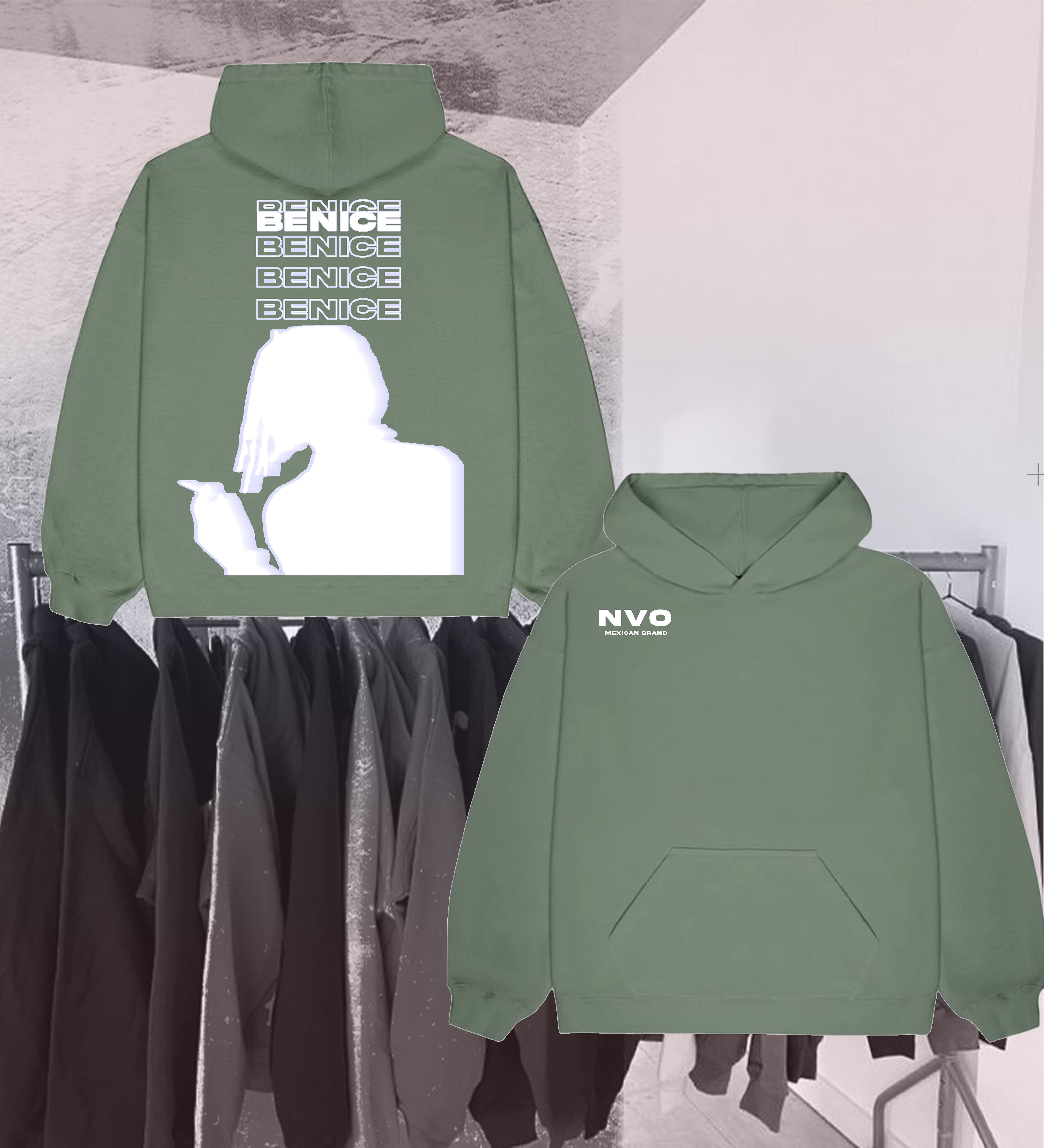LABN 100% Cotton Green Hoodie
