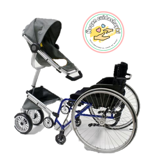 Silla de ruedas con cochecito para pasear bebés