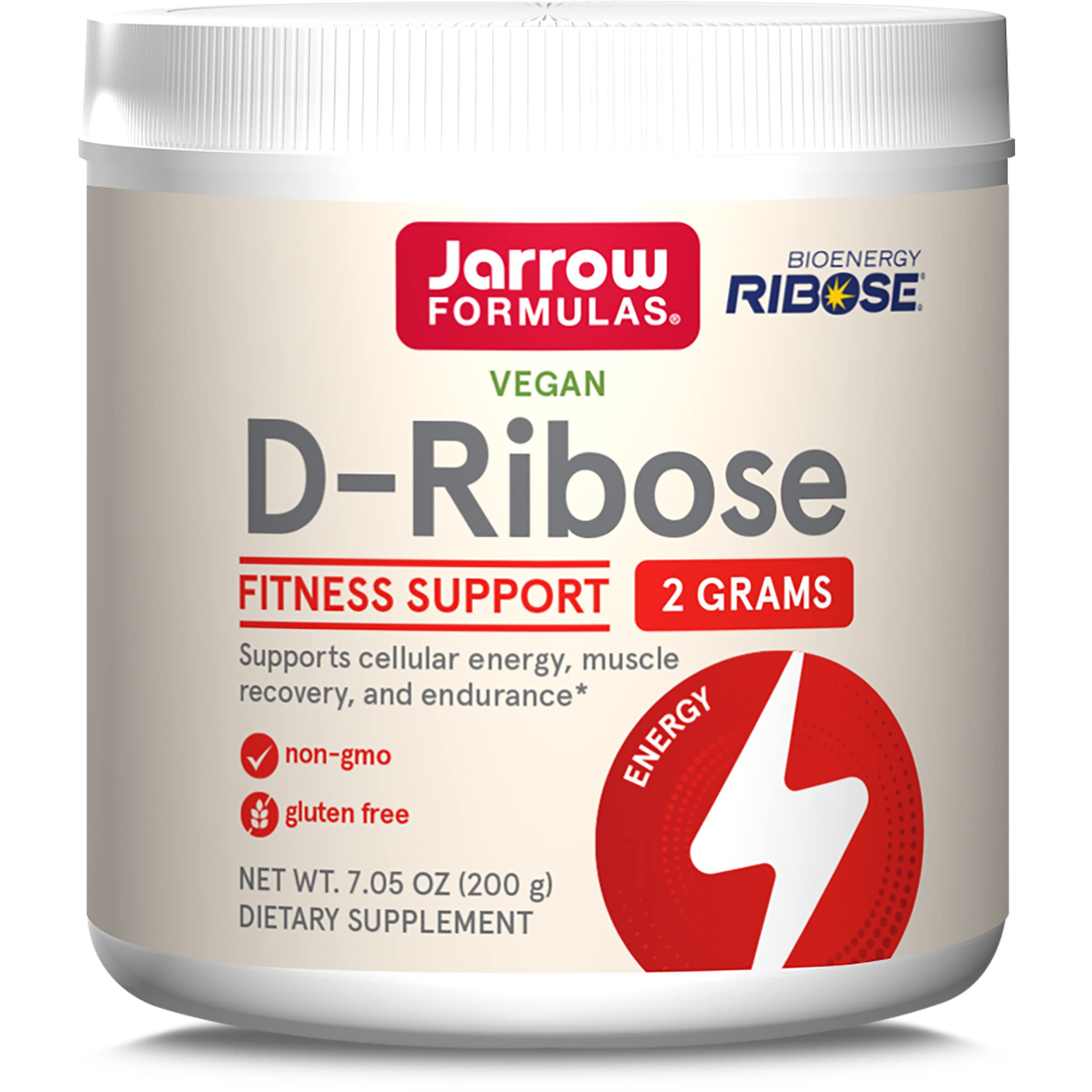 Jarrow Formulas D-Ribose 2 Grams Dietary Supplement Fitness Support Muscle Recov